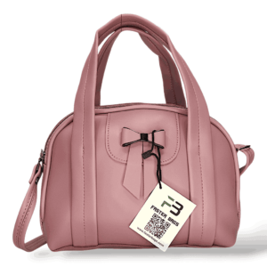 The Girls Bowknot Handbag Pink Shiny Purse Cute Leather Mini Shoulder Bag