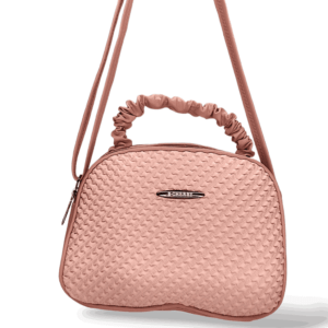 Front Design Pink Handle & Cross Hand Bag